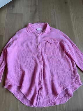 Pink Lily Soft Pink Gauze Shirt
